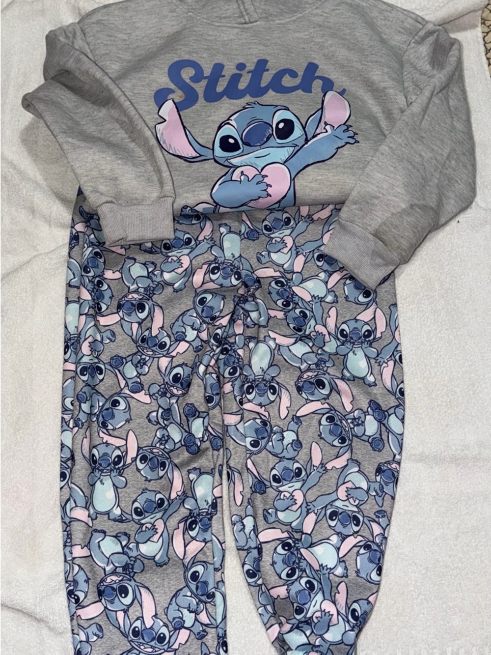 Stitch Grey Lounge Set with Character Print